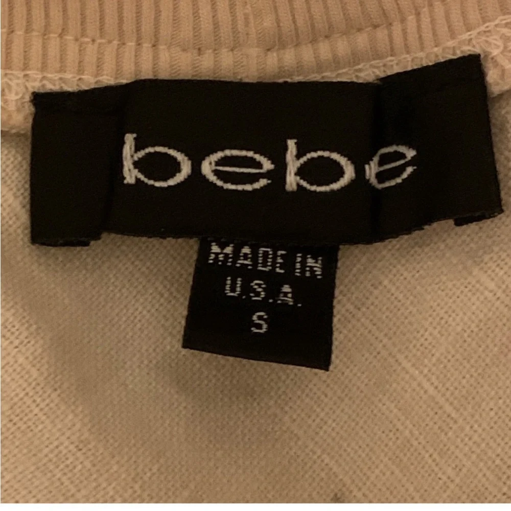 Y2K Bebe Linen Fold Over Fit & Flare Trumpet Ruffle Skirt Beige Cream S Vintage - Picture 5 of 8